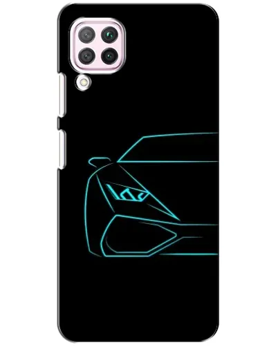 Чехол для Huawei P40 Lite с картинкой «Голубой силуэт Lamborghini» Чехол для Huawei P40 Lite с картинкой «Голубой силуэт Lamborghini»