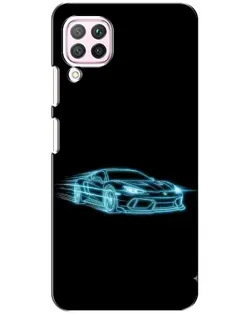 Чохол для Huawei P40 Lite з картинкою «Неоновий контур Lamborghini»