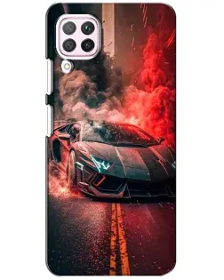 Чохол для Huawei P40 Lite з картинкою «Lamborghini червоний дим»