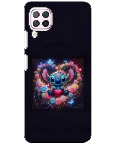 Чехол для Huawei P40 Lite с картинкой «Stitch в цветах»