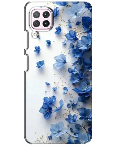 Чехол для Huawei P40 Lite с картинкой «Голубой цветочный каскад»