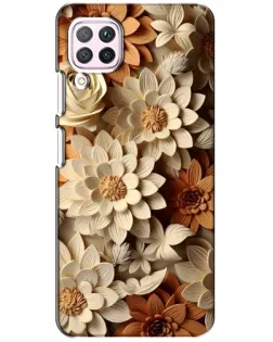 Чохол для Huawei P40 Lite з картинкою «Бежевий флористичний декор»