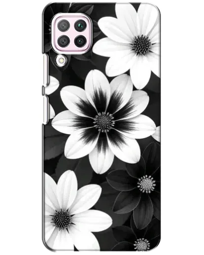 Чехол для Huawei P40 Lite с картинкой «Монохромные астры»
