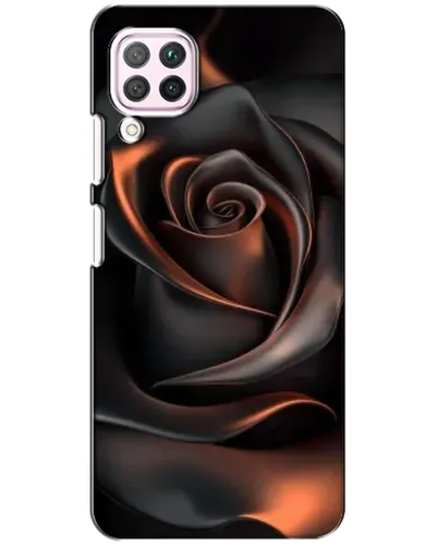 Чехол для Huawei P40 Lite с картинкой «Шелковая черная роза»