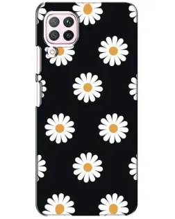 Чохол для Huawei P40 Lite з картинкою «Ромашки на чорному»