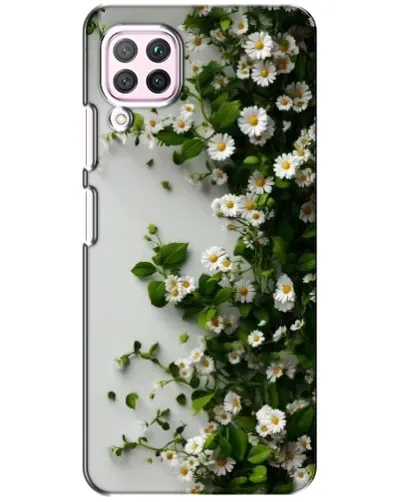 Чехол для Huawei P40 Lite с картинкой «Ветка мелких белых цветов»