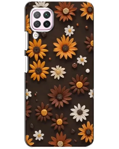 Чехол для Huawei P40 Lite с картинкой «Узор из маленьких подсолнухов»