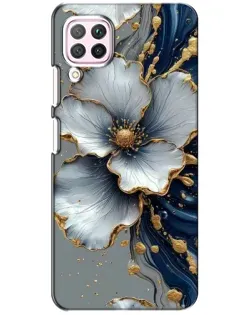 Чохол для Huawei P40 Lite з картинкою «Біла квітка та золотий флюїд»