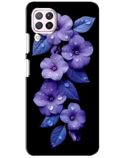 Чохол для Huawei P40 Lite з картинкою «Фіолетові квіти з росою»