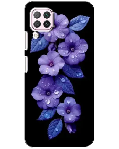 Чехол для Huawei P40 Lite с картинкой «Фиолетовые цветы с росою»