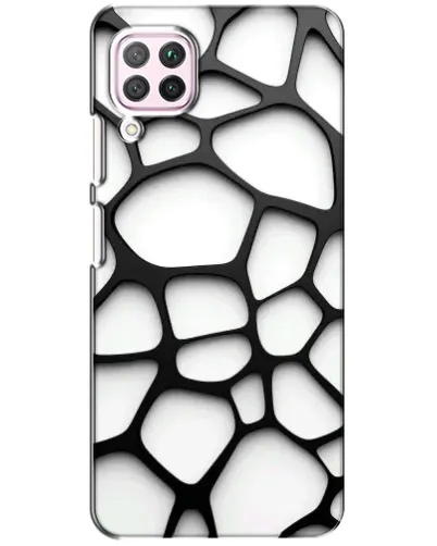 Чехол для Huawei P40 Lite с картинкой «Белая объемная сетка»
