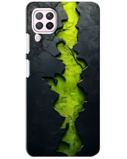 Чехол для Huawei P40 Lite с картинкой «Салатовый разлом скалы»