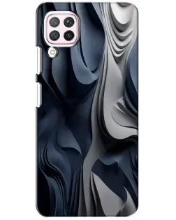 Чехол для Huawei P40 Lite с картинкой «Объемные синие складки»