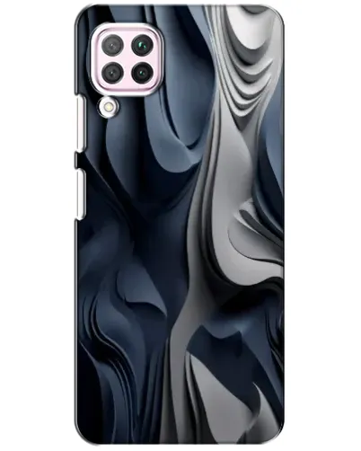 Чехол для Huawei P40 Lite с картинкой «Объемные синие складки»