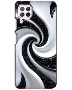 Чехол для Huawei P40 Lite с картинкой «Черно-белая спираль»