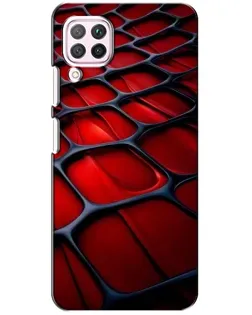 Чехол для Huawei P40 Lite с картинкой «Красная глянцевая сетка»
