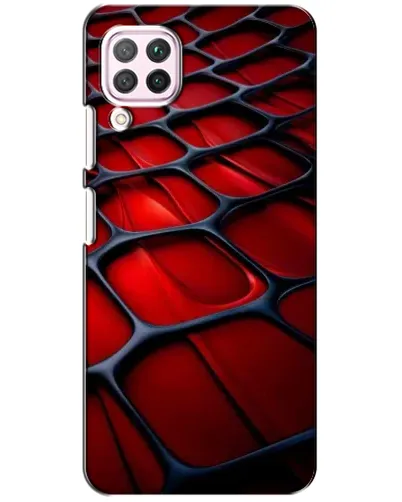Чехол для Huawei P40 Lite с картинкой «Красная глянцевая сетка»