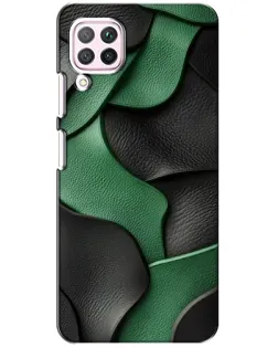 Чехол для Huawei P40 Lite с картинкой «Зеленые кожаные волны»