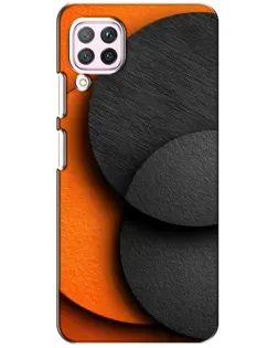 Чехол для Huawei P40 Lite с картинкой «Геометрия оранжевых кругов»