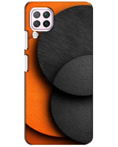 Чехол для Huawei P40 Lite с картинкой «Геометрия оранжевых кругов»