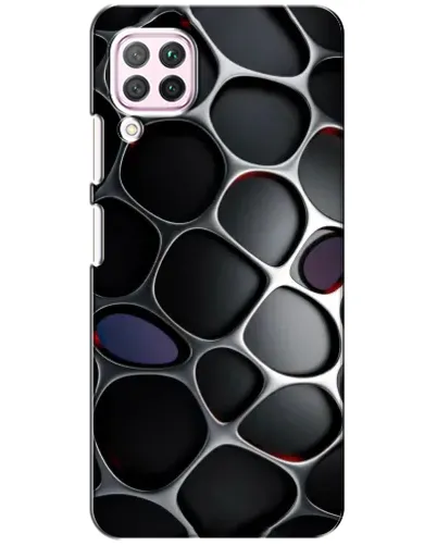 Чехол для Huawei P40 Lite с картинкой «Объемная темная решетка»
