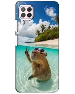 Чохол для Huawei P40 Lite з картинкою «Капібара на морі»