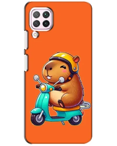Чехол для Huawei P40 Lite с картинкой «Капибара на скутере»