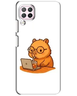 Чохол для Huawei P40 Lite з картинкою «Капібара з ноутбуком»
