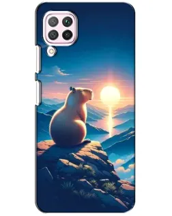 Чохол для Huawei P40 Lite з картинкою «Захід сонця з капібарою»
