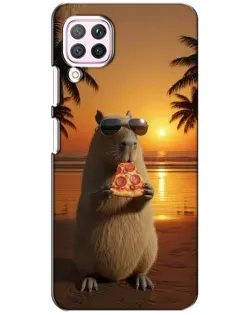 Чохол для Huawei P40 Lite з картинкою «Капібара з піцою»