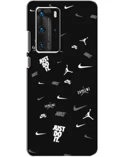 Чехол для Huawei P40 Pro с картинкой «Nike Black Pattern»