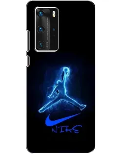 Чехол для Huawei P40 Pro с картинкой «Jordan Neon Blue»
