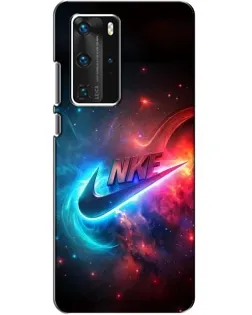Чехол для Huawei P40 Pro с картинкой «Огненный логотип Nike»