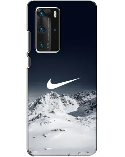 Чехол для Huawei P40 Pro с картинкой «Nike — зимние горы» Чехол для Huawei P40 Pro с картинкой «Nike — зимние горы»