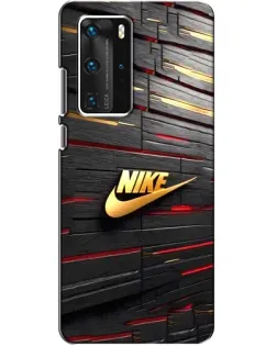 Чехол для Huawei P40 Pro с картинкой «Золотой Nike на металле»