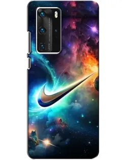 Чехол для Huawei P40 Pro с картинкой «Космический Nike Swoosh»