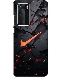 Чехол для Huawei P40 Pro с картинкой «Nike — эффект разломов»