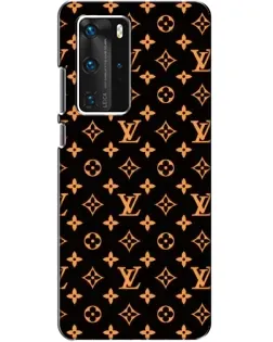 Чехол для Huawei P40 Pro с картинкой «Золотая монограмма LV»