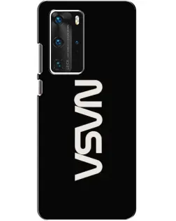 Чехол для Huawei P40 Pro с картинкой «NASA — вертикальный логотип»
