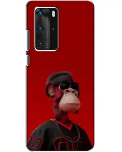Чехол для Huawei P40 Pro с картинкой «Bored Ape в красном» Чехол для Huawei P40 Pro с картинкой «Bored Ape в красном»