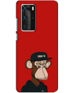 Чехол для Huawei P40 Pro с картинкой «Bored Ape — красный фон» Чехол для Huawei P40 Pro с картинкой «Bored Ape — красный фон»