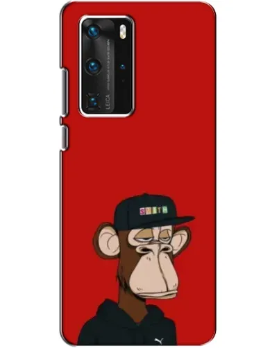 Чехол для Huawei P40 Pro с картинкой «Bored Ape — красный фон»