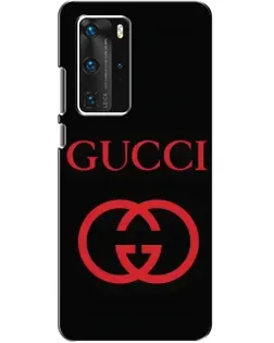 Чехол для Huawei P40 Pro с картинкой «Gucci — красный логотип»