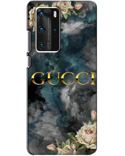 Чехол для Huawei P40 Pro с картинкой «Абстрактные цветы Gucci»