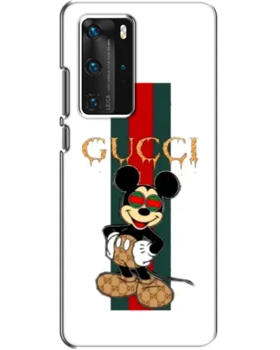 Чехол для Huawei P40 Pro с картинкой «Микки Маус Gucci — полосы»