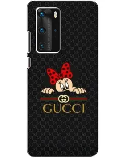 Чехол для Huawei P40 Pro с картинкой «Минни Маус Gucci — черный»