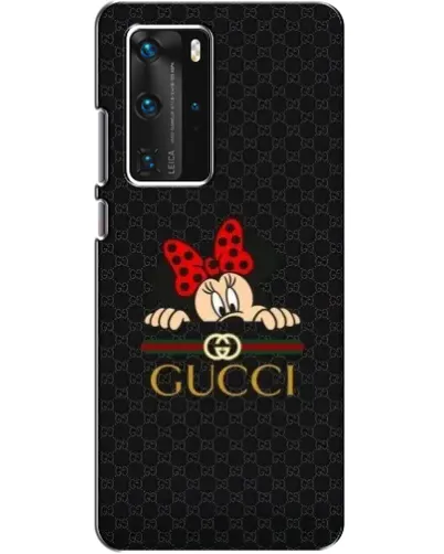 Чехол для Huawei P40 Pro с картинкой «Минни Маус Gucci — черный»