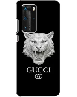 Чохол для Huawei P40 Pro з картинкою «Gucci — срібний лев»