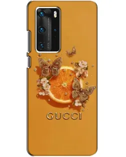 Чохол для Huawei P40 Pro з картинкою «Gucci — золоті метелики»