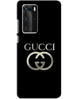 Чохол для Huawei P40 Pro з картинкою «Gucci — золото на чорному»